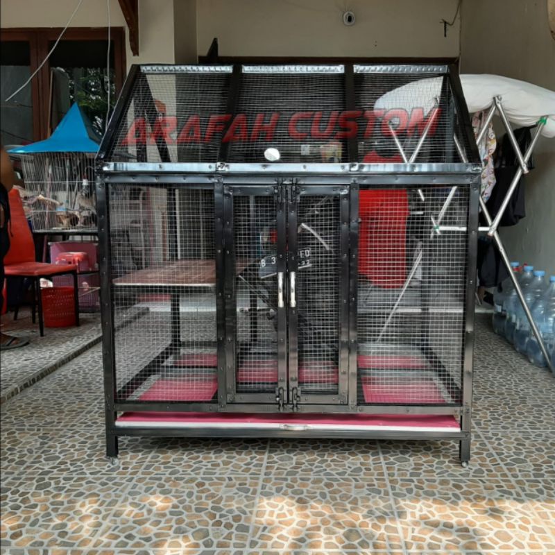 FREE RODA 4PCS Kandang Rumah Kucing Kelinci Hamster Reptil Iguana Sugar Glider Besar Tingkat Murah B