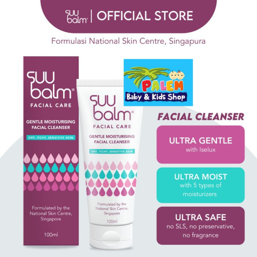 Suu Balm Gentle Moisturising Facial Cleanser for Dry Itchy Sensitive Problem Skin (100ml) 0607