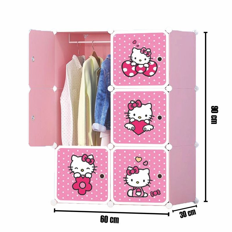Terlaris Lemari Plastik 6 Pintu Lemari Portable Rak Pakaian Lemari Baju Dewasa Lemari Pakaian