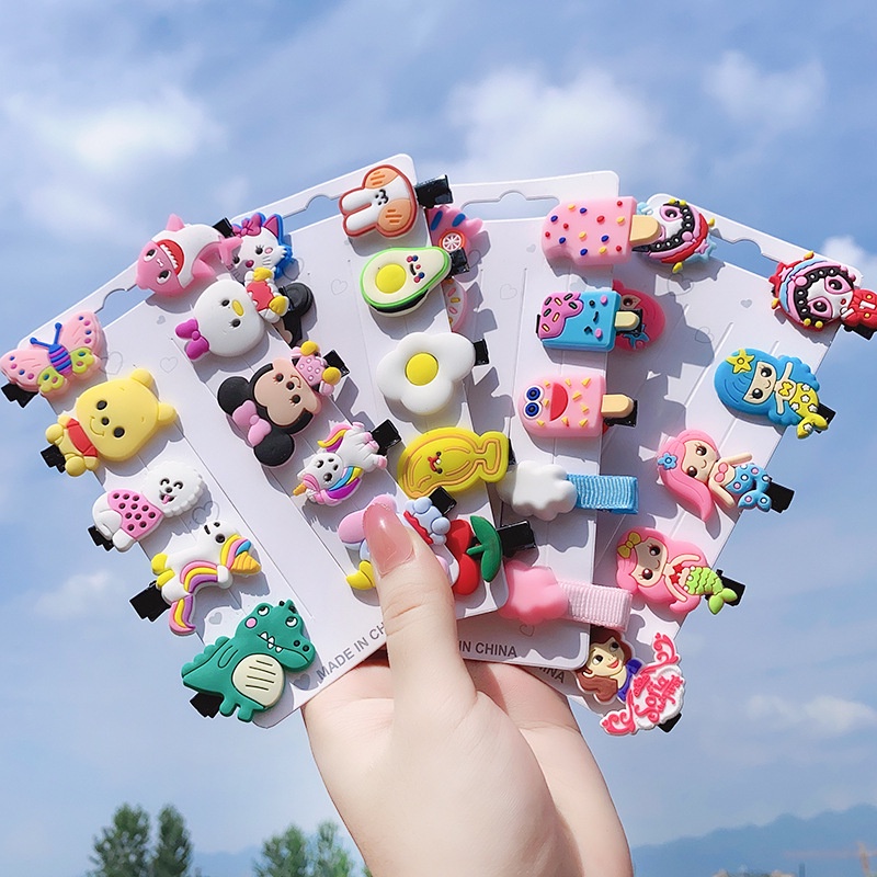 【Ready stock】10Pcs Jepitan Rambut Anak Jepit Rambut Korea Kids Unicorn Candy Fruit Hair Clips lucu fashion COD