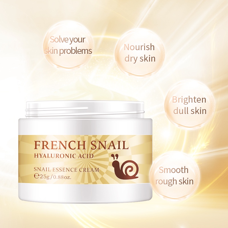 LAIKOU Snail Face Cream Anti Penuaan Kerutan Halus Melembabkan Mengencangkan Kulit 25g