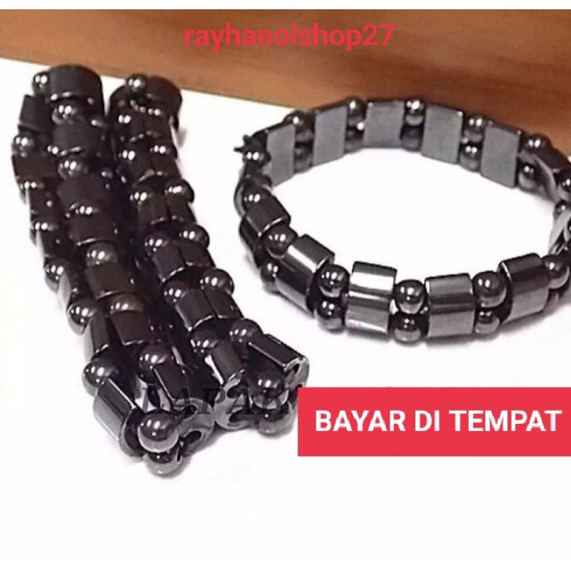 [BAYAR DI TEMPAT] Gelang batu kesehatan pria wanita Bracelet Stone Magnetic Magnet Energi