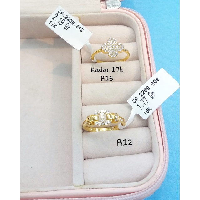 Cincin model kadar 750/17k dan 700/16karat