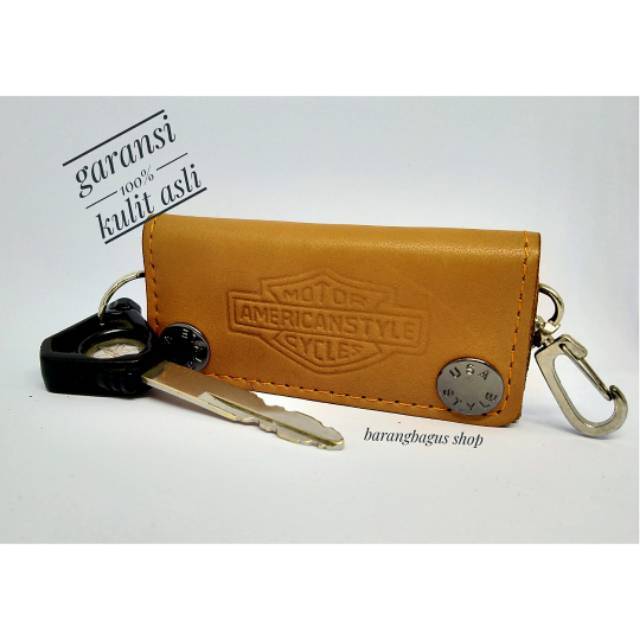 Dompet kulit STNK - gantungan kunci logo Motor American Style Cycles