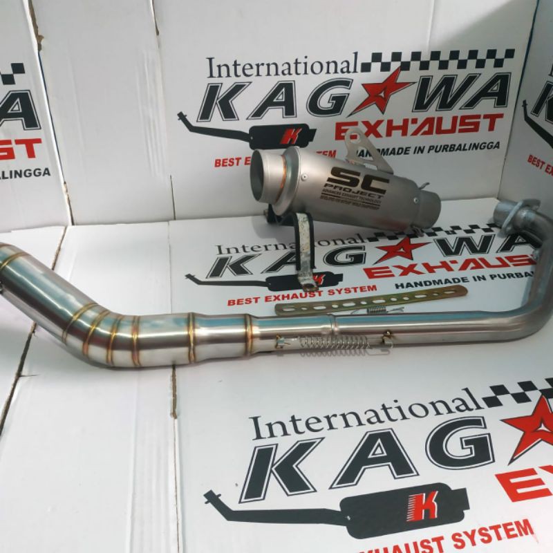 Knalpot Racing Sc Project Sandblash Cbr150r R15 v3 Satria fu Cb150r Vixion Mx king Tiger-4