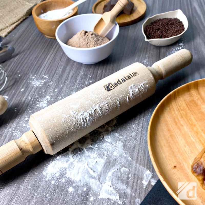 DADALALA Rolling Pin Kayu Model Roll Ukuran 20 Cm Untuk Adonan Kue