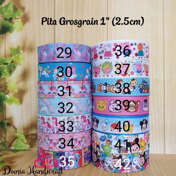 

Pita Grosgrain Motif 1" (2.5Cm) Unicorn Pony Peppa Pig Tsum" 20 Yard
