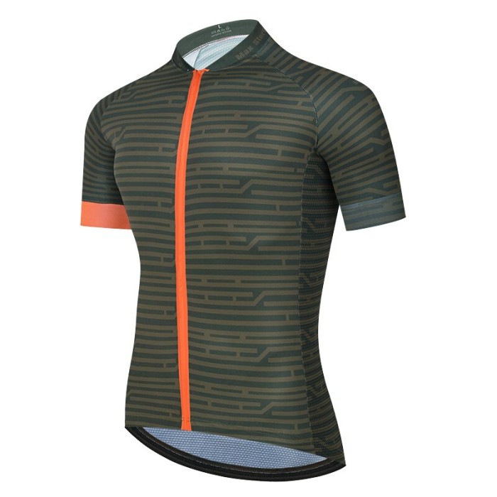 MaxStrom Jersey Sepeda Road bike Pria Cycling Baju Roadbike - COKLAT