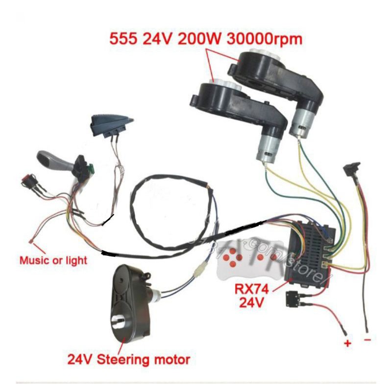 set rangkean 24V Mobil mainan aki