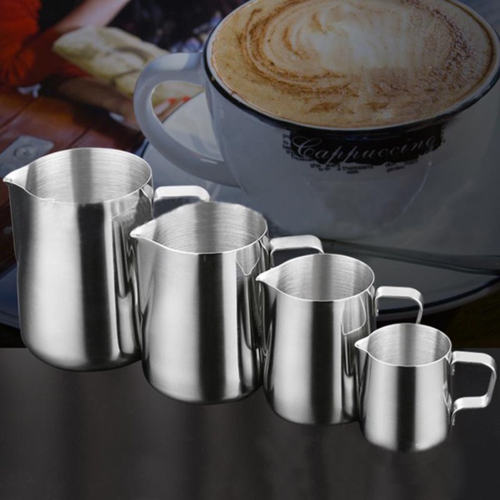 Cangkir Pitcher Desain Bunga Bahan Stainless Steel Untuk Kopi Cappuccino Susu Latte Art