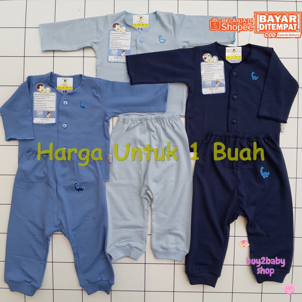 Setelan Piyama Panjang Bayi Bahan Premium Cotton BABYHAI Edisi Khusus Warna BIRU 1 PCS