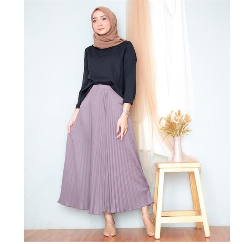 Alny Hijab - Rok Plisket 256 Murah Premium Hyget Mayung Rampel Muslimah