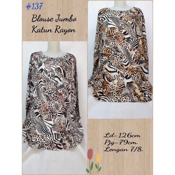 Blouse wanita ,size jumbo katun rayon#137(premium)