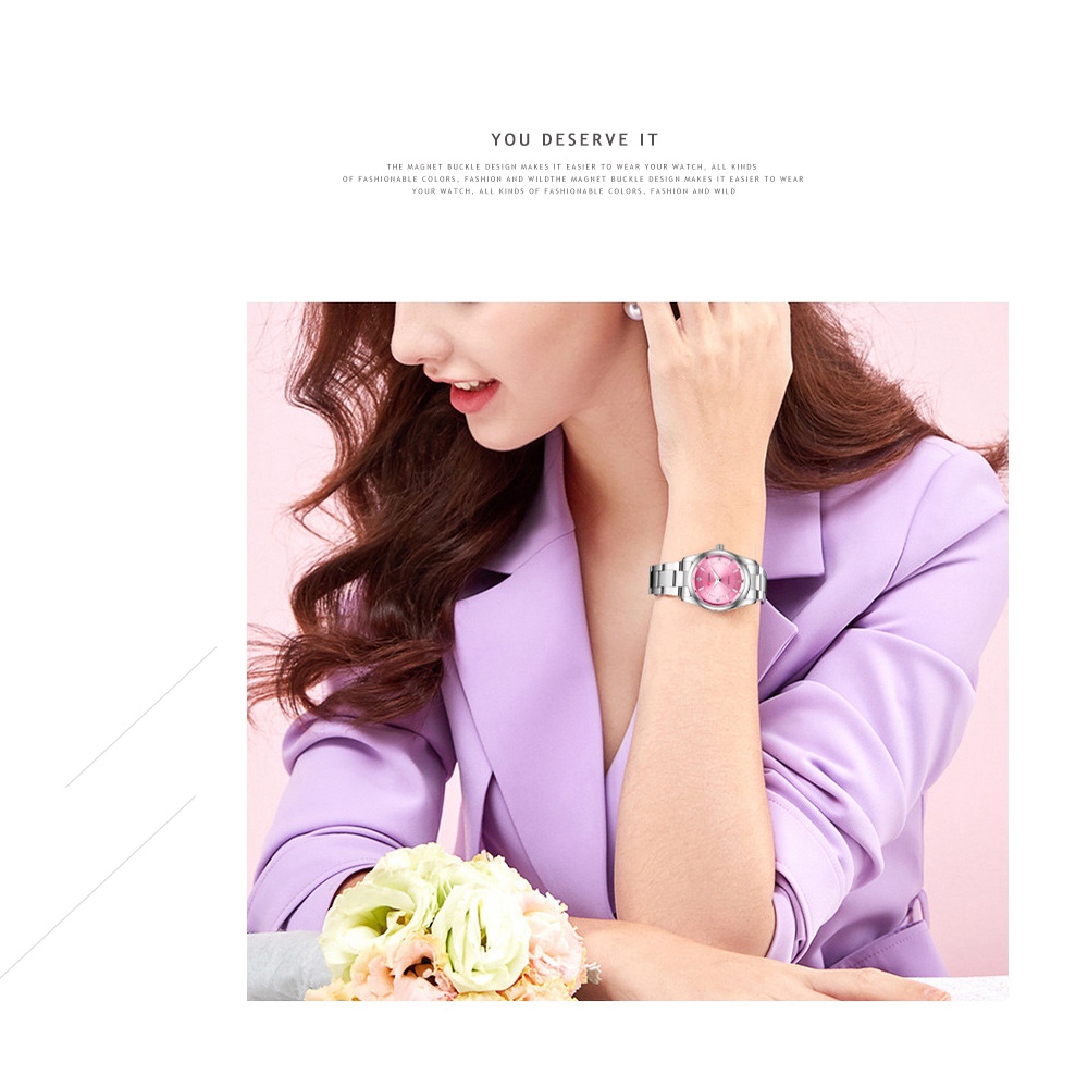 Jam Tangan Wanita ARLANCH Fashion Stainless Steel Quartz Original Tahan Air Watch + Kotak Gratis