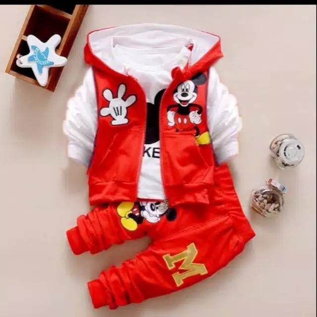 ST KIDS M RED COMBI ROMPI / TERMURAH