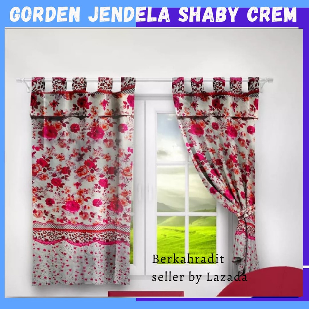 Gorden Jendela Starmoon, Motif bunga Uk 55x150cm