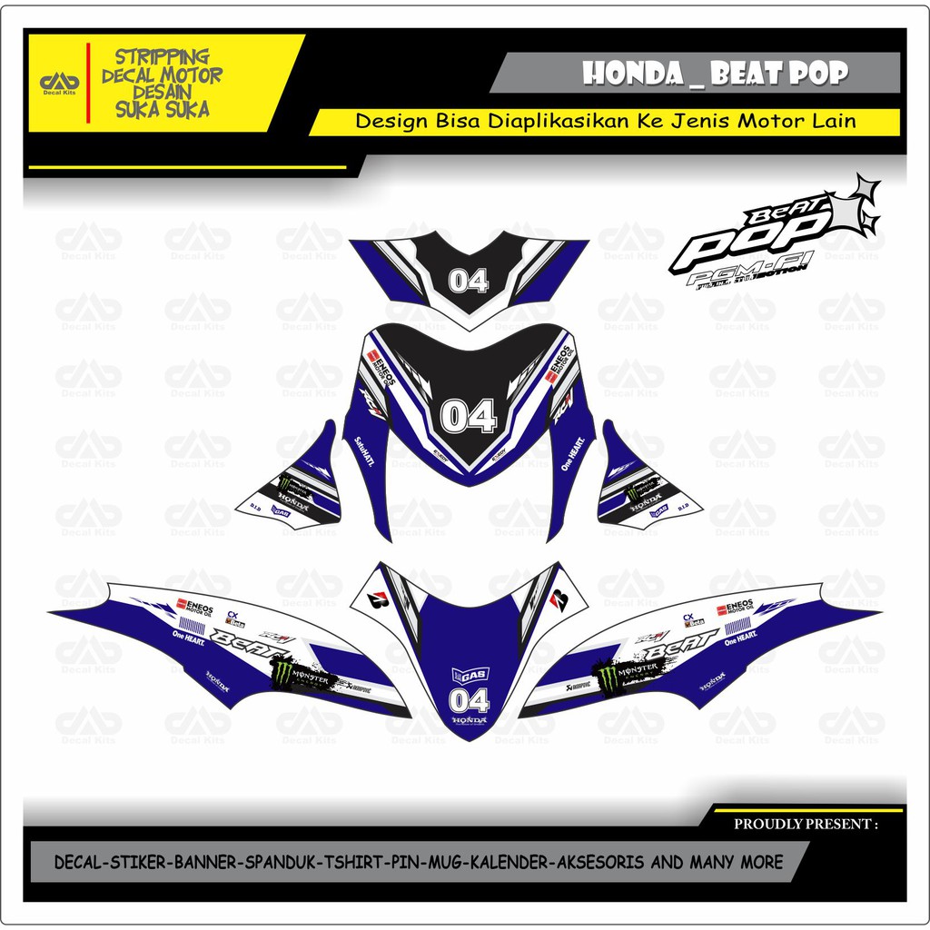 Decal Sticker Honda Beat Pop Code 013 Shopee Indonesia