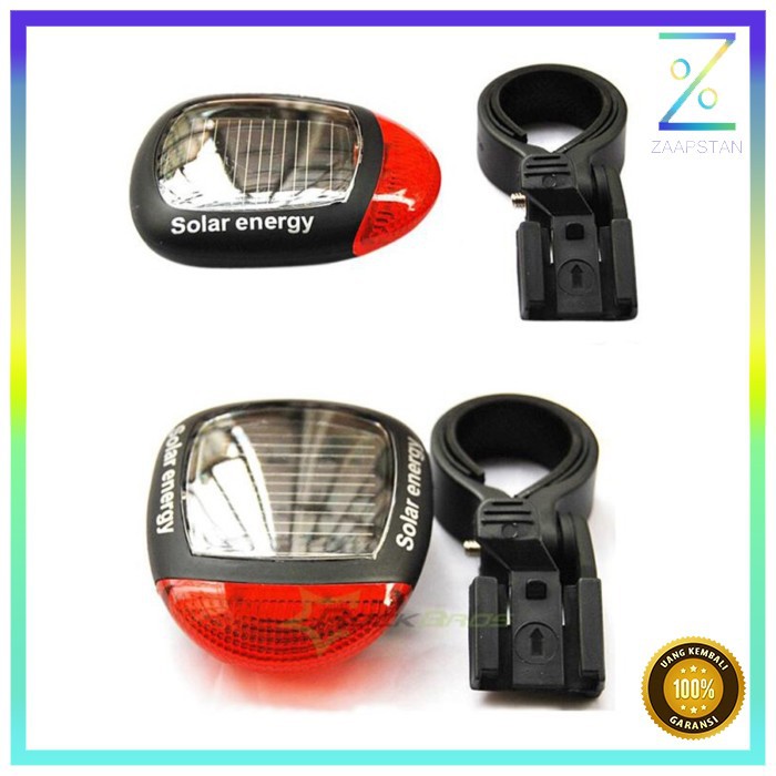 Solar Bicyle Taillight Warning Light / Lampu Rambu Sepeda - 909 - Black