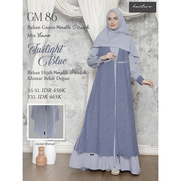 HAIHAI ORIGINAL GM 086 BRICK RED GARDEN GREEN TWILIGHT BLUE GAMIS DEWASA FASHION MUSLIM TERBARU 2020