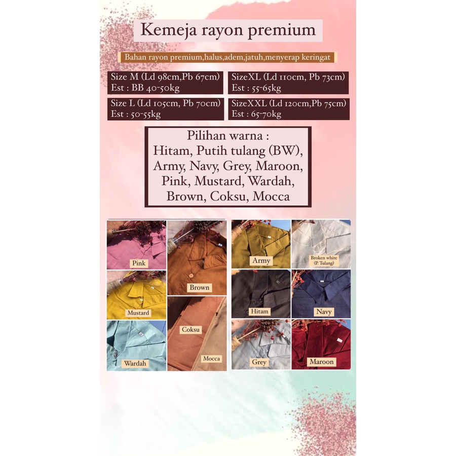 KEMEJA RAYON POLOS MAUDY SHIRT KEMEJA RAYON KEMEJA WANITA KEMEJA KERJA