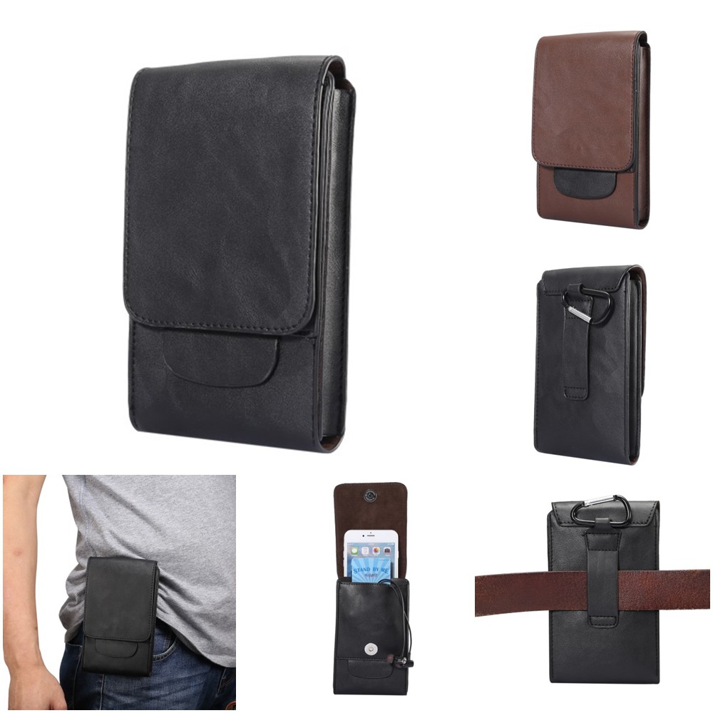 SARUNG HP Dompet Tas Pinggang Kulit 2HP Slot Kartu 6,5 - 6,7 Inch Vertikal Universal