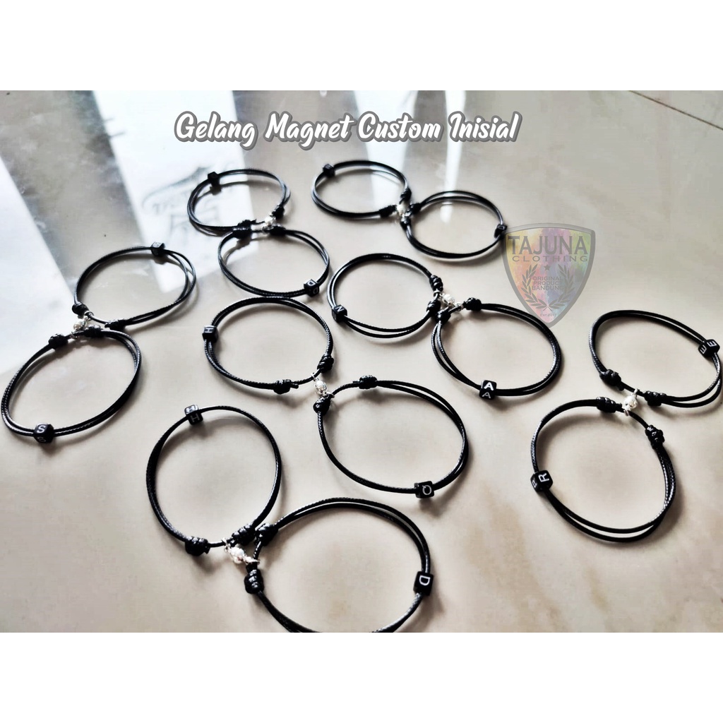 satu pasang gelang cauple/ pasangan/gelang persahabatan/gelang magnet bisa custom inisial atau nama