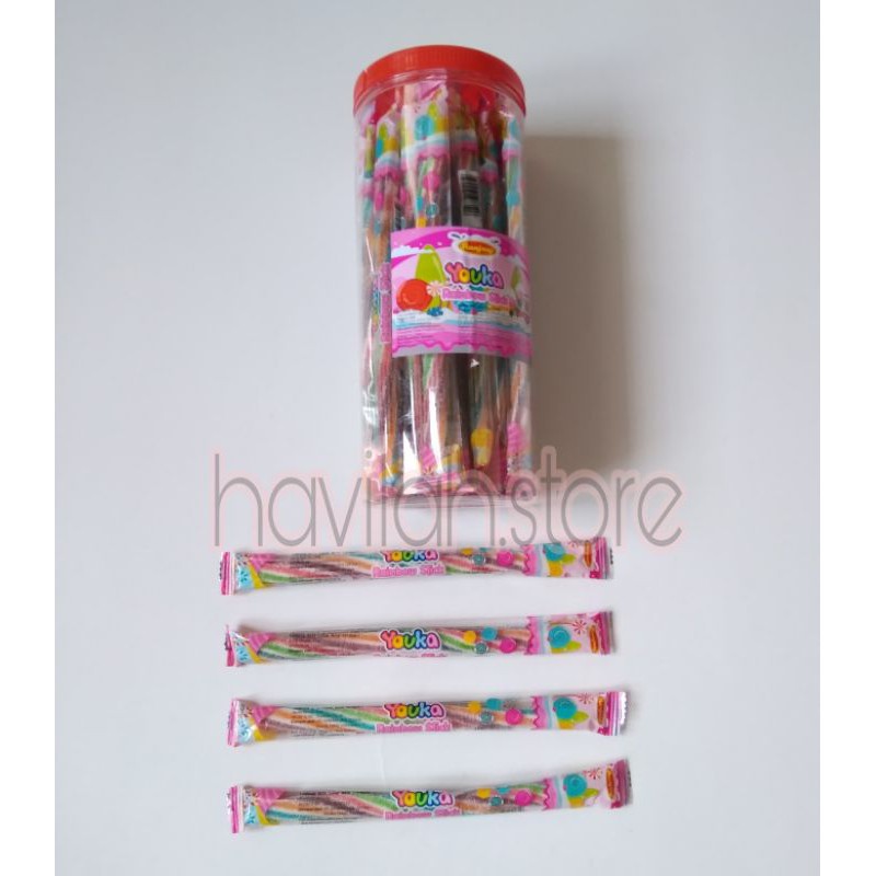 

YOUKA RAINBOW STICK RASA STROBERI TOPLES ISI 30pcs