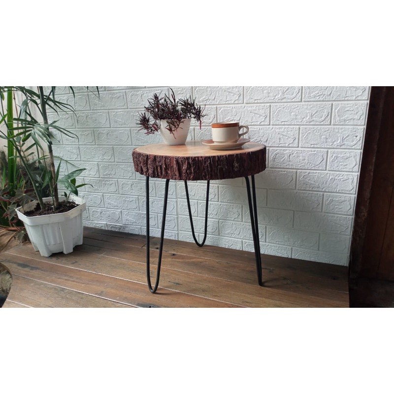 Meja Kopi / Meja Rustik / Rak Bunga / Meja Kayu Pinus
