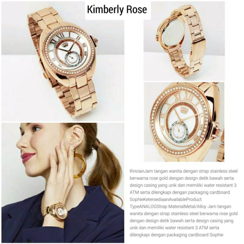 Jam Kamberly Rose Gold Jam Kimberly Rose By Sophie Paris Jam tangan wanita mewah jam warna emas gold