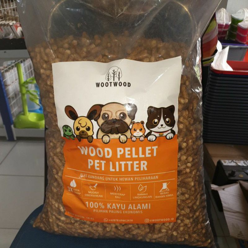10kg WootWood Wood Pellet / pasir kucing organik / pet litter organik