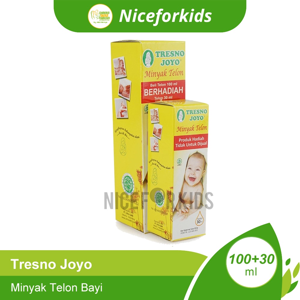 Tresno Joyo Minyak Telon Herbal 100 ML Free 30 ML Paket Hemat Minyak telon