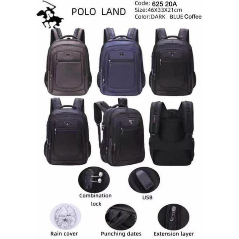 POLO LAND - Ransel Kerja POLO Original Import 20 Inch +