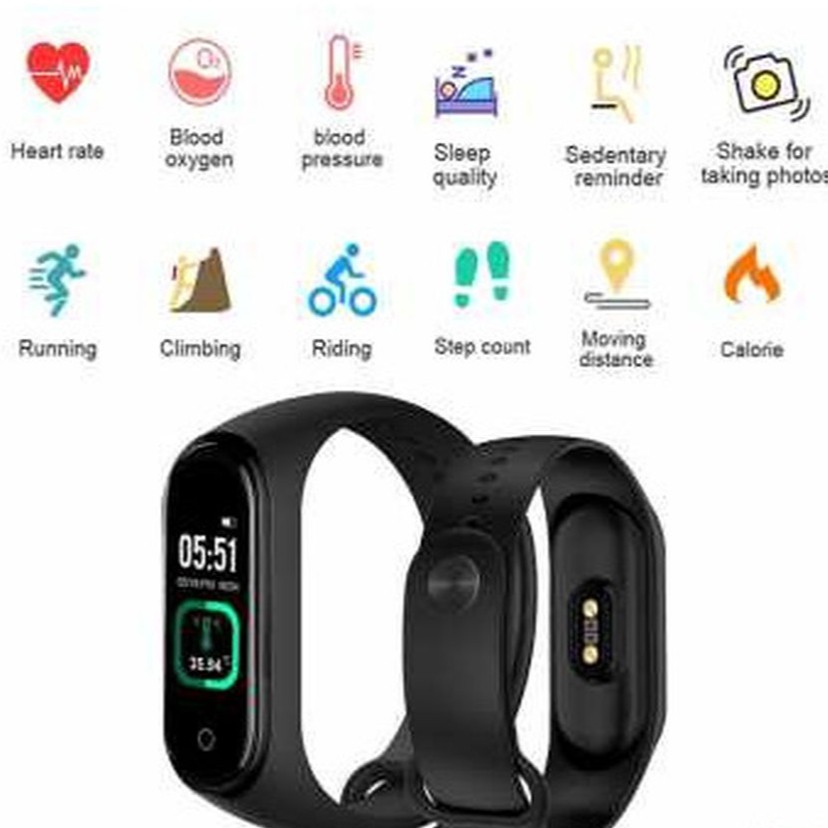 [COD] Smartband  Gelang Cerdas Untuk Fitness Menghitung Kalori l M4 Black Bluetooth ANTI AIR