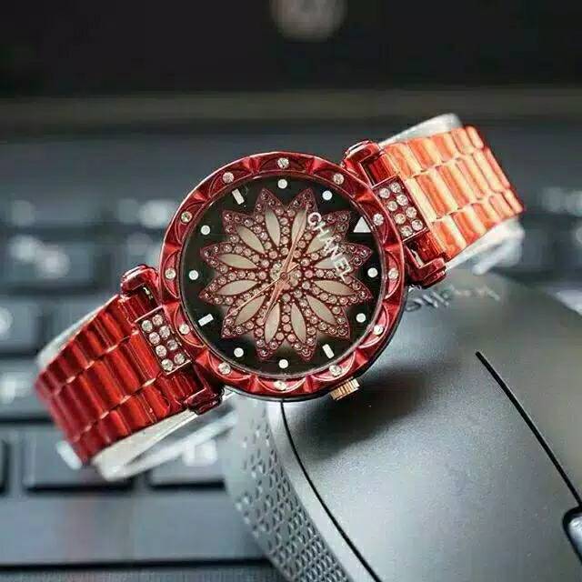 Jam Tangan Wanita Bunga Strap Rubber (Dikirim Dari Jakarta)