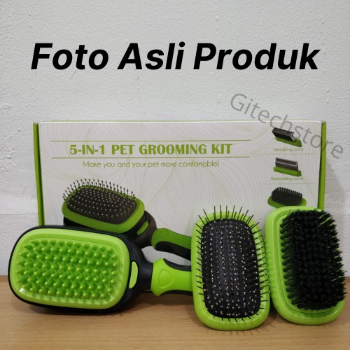 Sisir Kucing Sisir Anjing Grooming Hewan 5 in 1 Premium