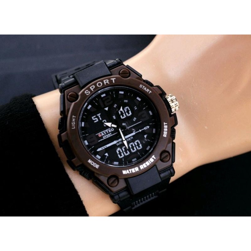 Jam Tangan Sport Jam Tangan Pria Besi Rubber Jam Tangan Anti Air