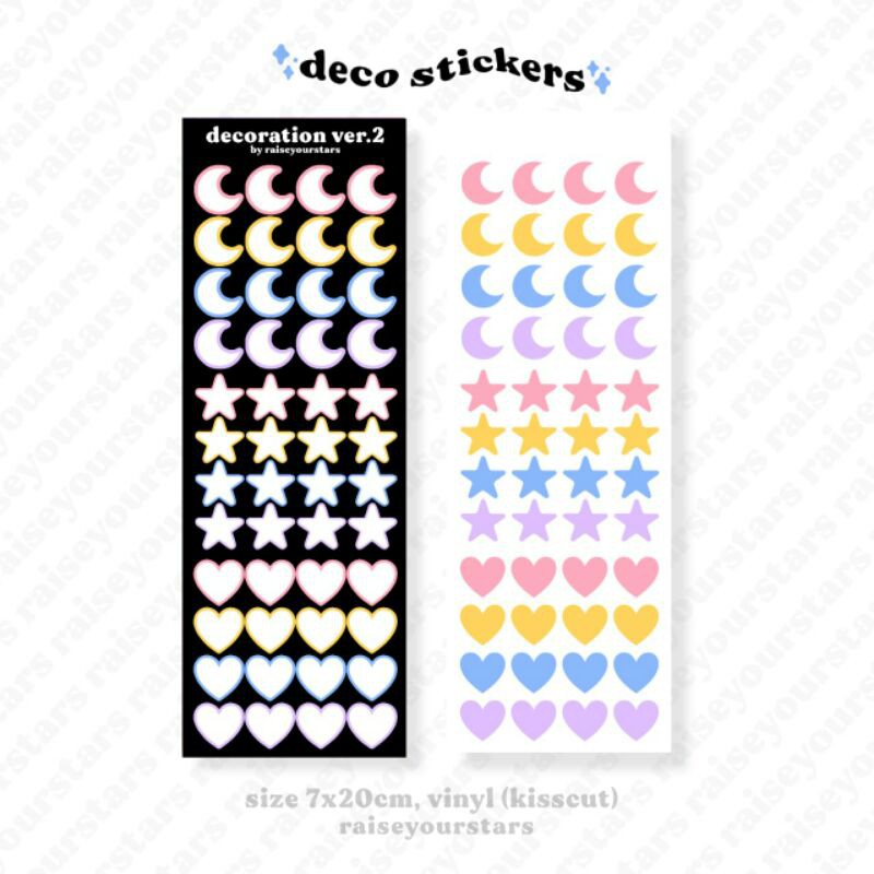 

Sticker Deco Set Journal Bujo Studygram Diary Cute Pink Rainbow Aesthetic Sticker
