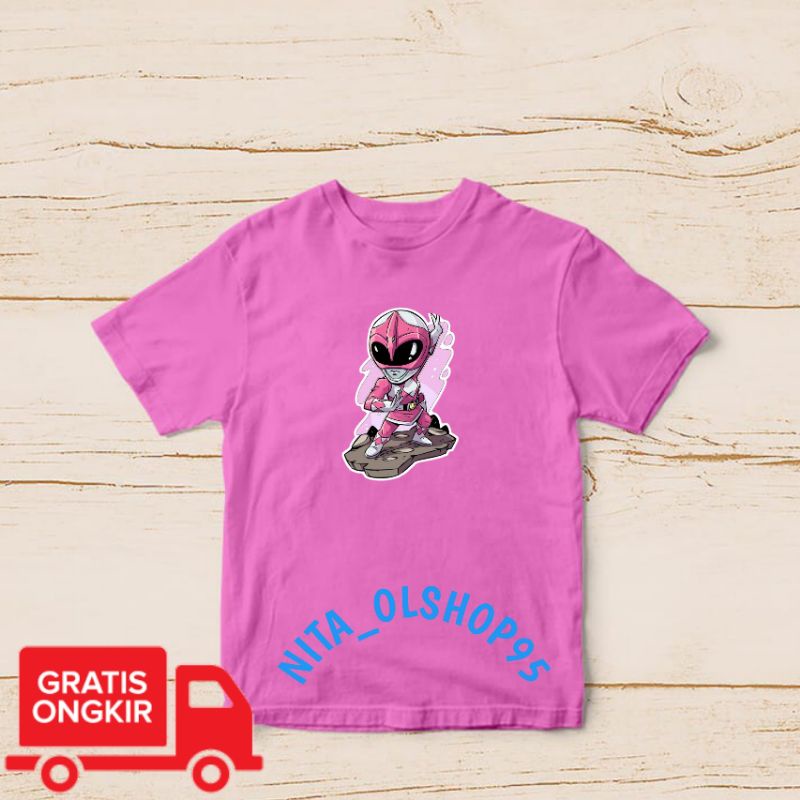 baju anak karakter , baju anak power rangers, terbaru