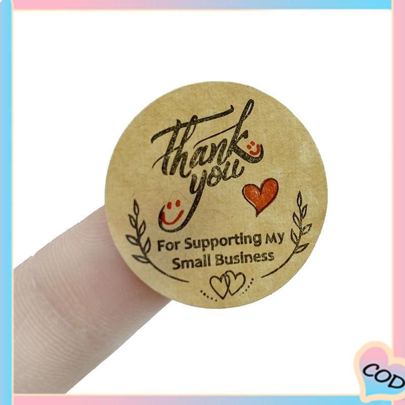COD❤️Sticker Bulat Thank You stiker terima kasih label sticker Thank you isi kartu terima kasih stiker thank you-A.one