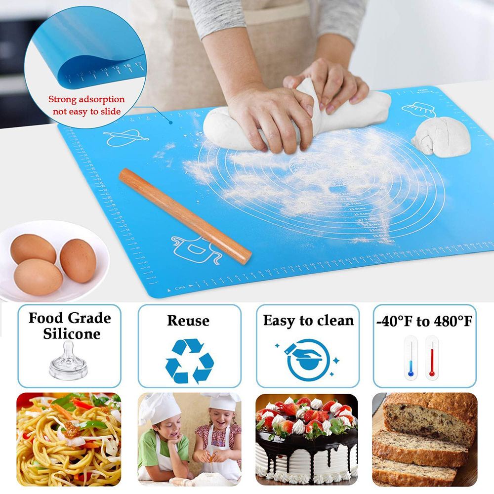 Alas Rolling Adonan Kue Tidak Lengket Tahan Suhu Tinggi Bahan Silikon Ukuran 26x29cm Untuk Dapur