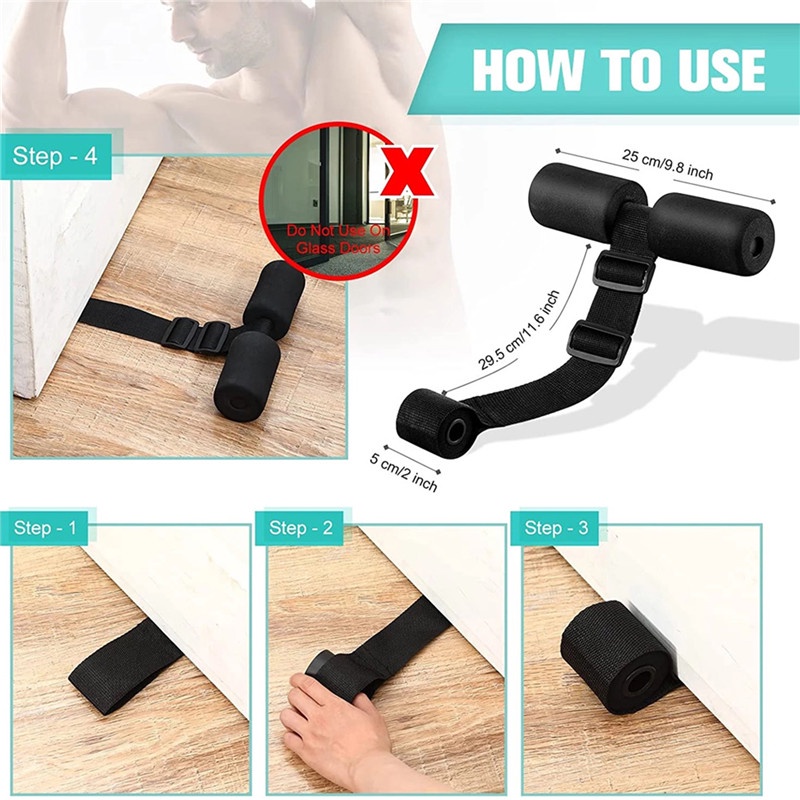 Hamstring Strap Adjustable Portable Alat Bantu Latihan Otot Perut Untuk Fitness / Gym / Yoga