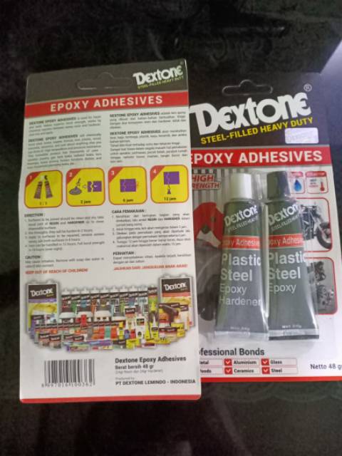 Lem Besi Dextone Standard 48 gr Epoxy Adhesive Lem 2 Jam / 2 Hours Lem Serbaguna Lem Campur 48g