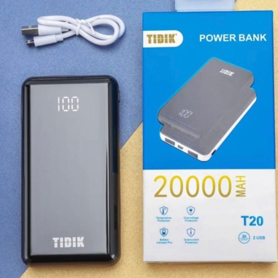 Powerbank 20000mAh TIDIK-T20 Fast charging 3.1A 2USB Digital Display