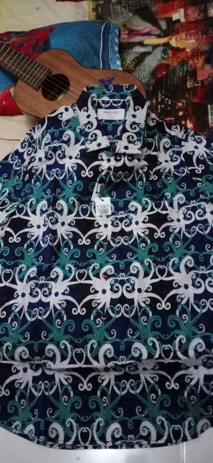 Manzone Kemeja Batik Slim Fit Aslan 8 (gatra 6) Bestbuy - Black