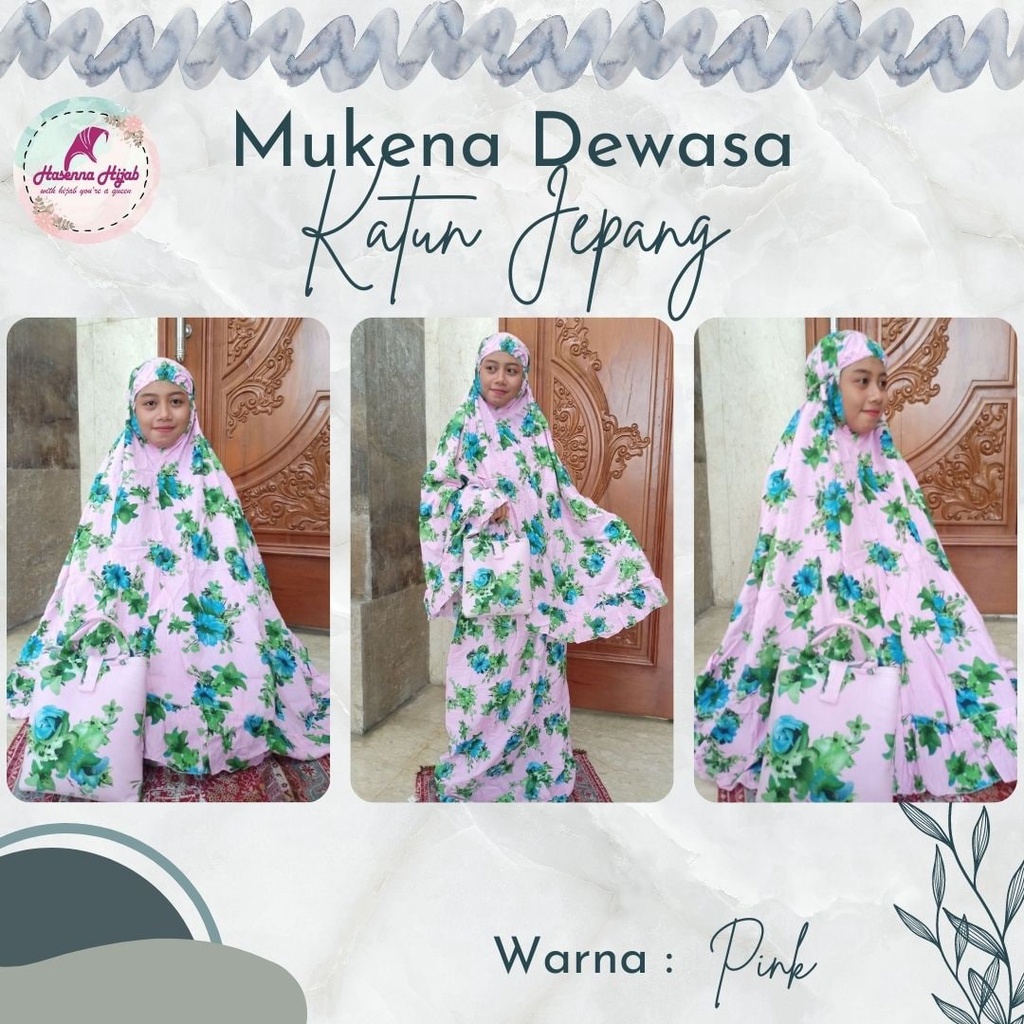 Mukena Katun Motif Mukena Dewasa Putusan Motif Bunga Bahan Katun Jepang