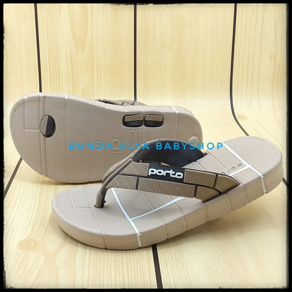 Sendal Anak Laki Jepit Usia 6 7 Tahun Karet KREM - Sandal Jepit Anak Cowok Anti Slip PORTO Alas Karet Size 31