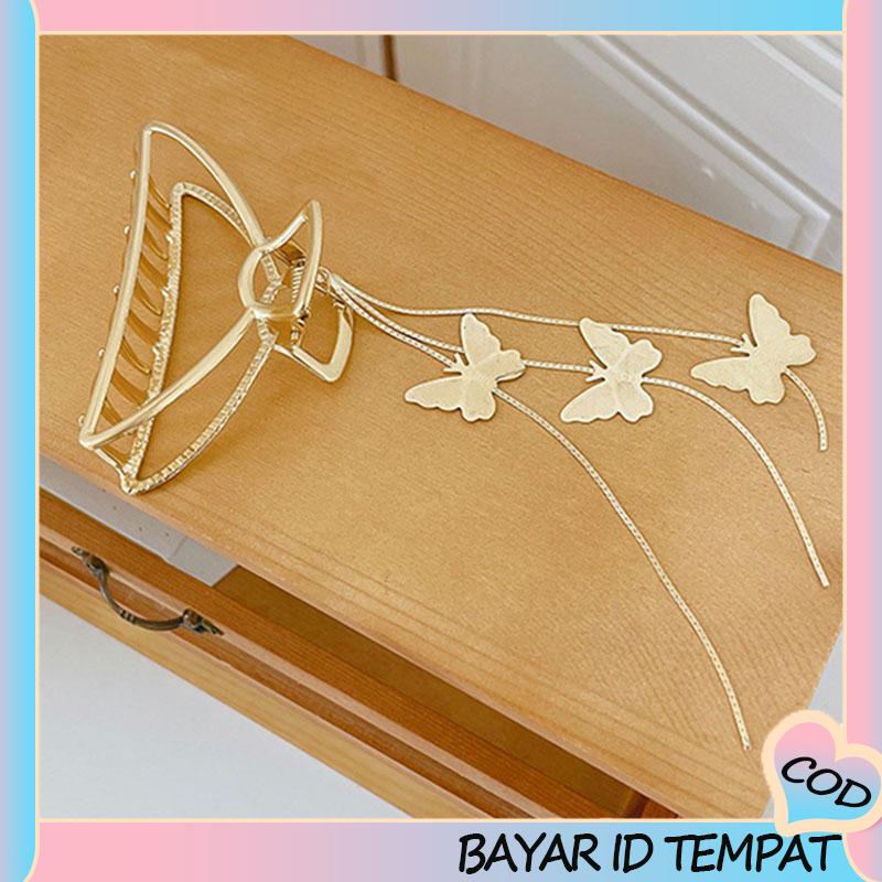 COD❤️ Butterfly Jepit Rambut Bentuk Kupu-Kupu Bahan Metal Ukuran Besar-A.one