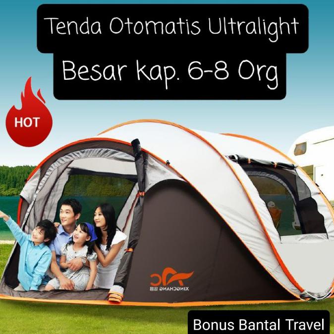 Tenda 6-8 Orang Otomatis Ultralight 07 - Cokelat