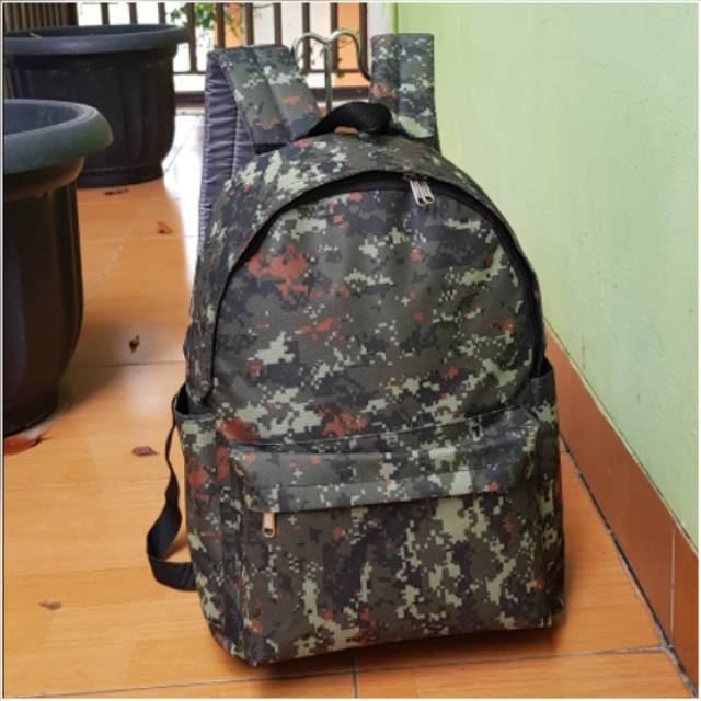 Tas Ransel Army Ransel Wanita Kanvas Fashion Tas Sekolah Siswa untuk Remaja Perempuan Laki Laki Ransel Wanita Warna Polos Kualitas Tas Buku Travel Santai