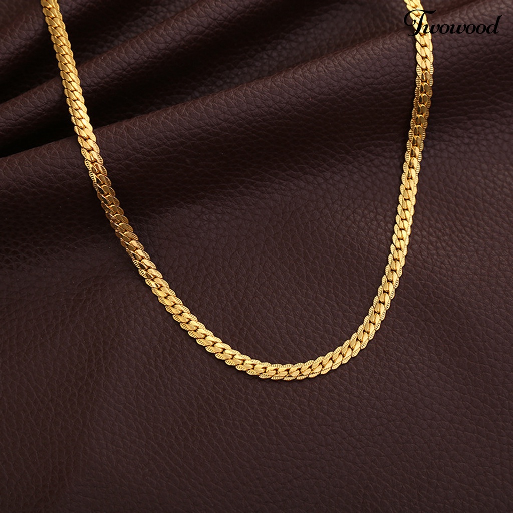 Kalung Rantai Model Twisted Ukuran 5mm 20 Inci Tahan Lama Untuk Pria